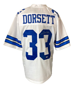 Tony Dorsett Dallas Signed White Football Jersey PSA Hologram - Sports Integrity