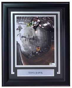 Tony Hawk Signed Framed 8x10 Skateboarding Photo BAS