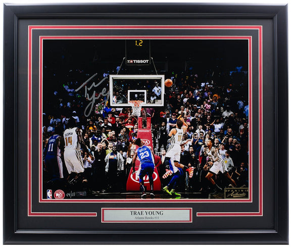 Trae Young Signed Framed Hawks 16x20 Basketball Game Winner Photo LE Panini - Sports Integrity