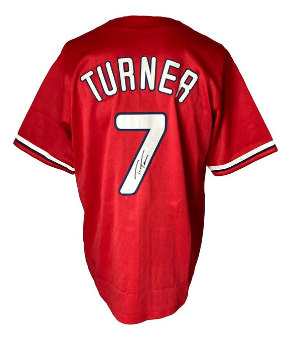 Trea Turner Philadelphia Signed Red Baseball Jersey JSA - Sports Integrity