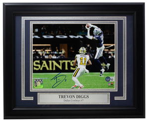 Trevon Diggs Signed Framed Dallas Cowboys 8x10 Photo BAS ITP