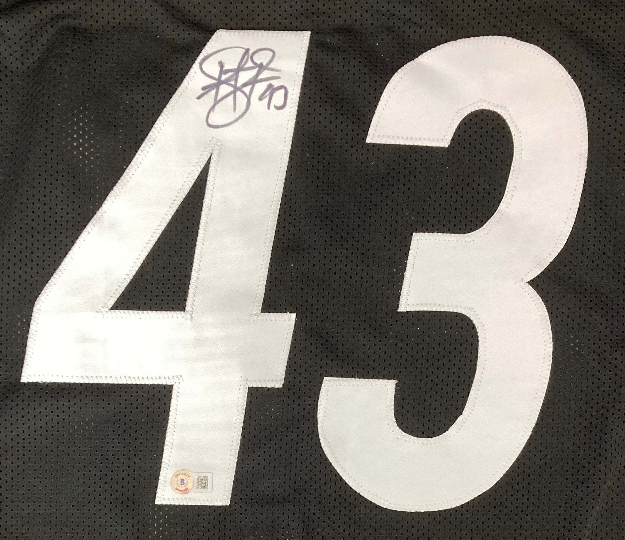 Sports Integrity Troy Polamalu Signed Custom Black/Yellow Pro-Style Football Jersey BAS Itp