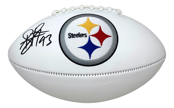 Troy Polamalu Signed Pittsburgh Steelers Logo Football BAS ITP - Sports Integrity