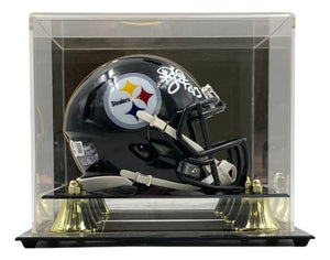 Troy Polamalu Signed Pittsburgh Steelers Mini Speed Helmet BAS w/ Case