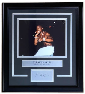 Tupac Shakur Framed 8x10 Concert Photo w/ Laser Engraved Signature