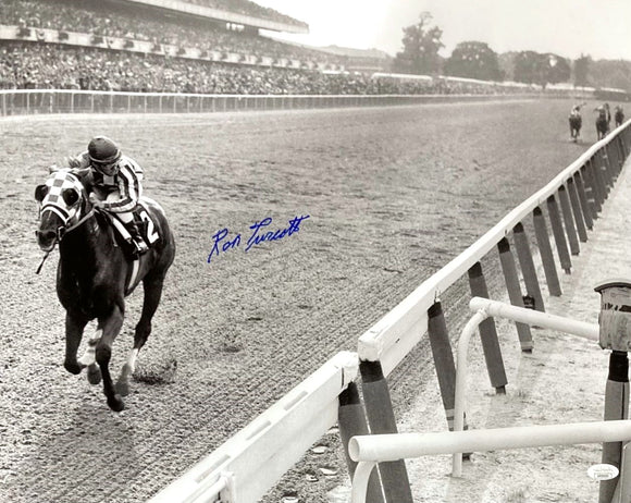 Ron Turcotte Signed 16x20 Secretariat 1973 Belmont Stakes Photo 2 JSA