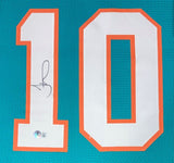 Tyreek Hill Miami Signed Framed Custom Teal Football Jersey BAS ITP