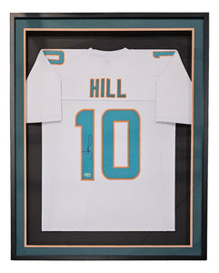 Tyreek Hill Miami Signed Framed Custom White Football Jersey BAS ITP - Sports Integrity