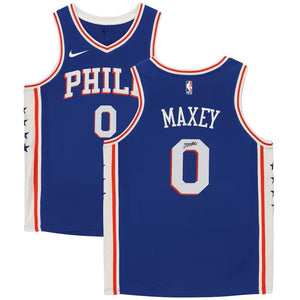 Tyrese Maxey Signed Philadelphia 76ers Blue Nike Swingman Jersey Fanatics - Sports Integrity