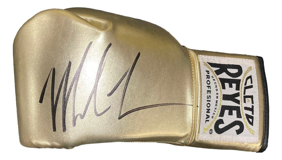 Mike Tyson Signed Left Hand Gold Cleto Reyes Boxing Glove JSA ITP - Sports Integrity