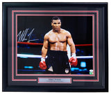 Mike Tyson Left Signed Framed 16x20 Boxing Stare Photo JSA - Sports Integrity