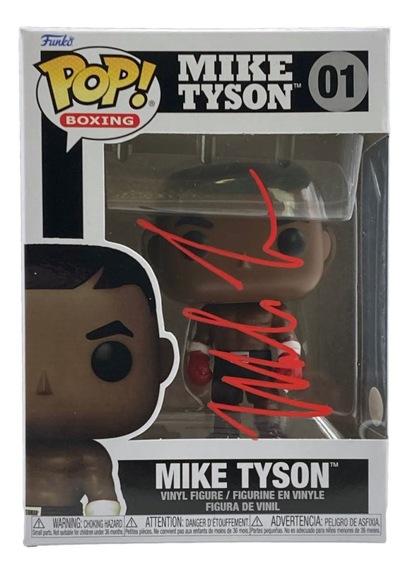 Mike Tyson Signed In Red Boxing Funko Pop #01 JSA ITP