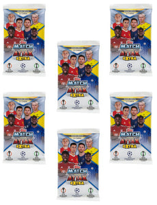 Lot of (6) UEFA Match Attax Extra 2021/22 Soccer Trading Card Retail Packs - Sports Integrity