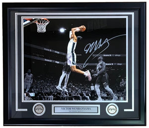 Victor Wembanyama Signed Framed 16x20 San Antonio Spurs Dunk Photo Fanatics - Sports Integrity