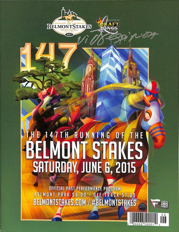 Victor Espinoza Signed 2015 Belmont Stakes Official Program Steiner - Sports Integrity