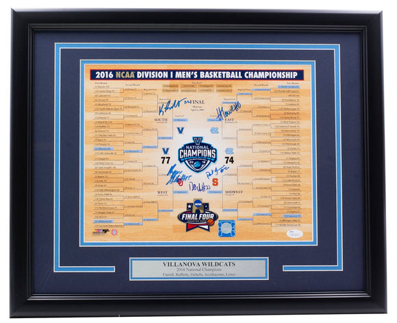 Villanova Wildcats 2016 Multi Signed 11x14 Bracket Photo JSA ITP Hologram - Sports Integrity