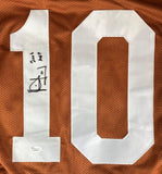 Vince Young Texas Signed Orange Football Jersey 2006 MVP Inscribed JSA Hologram - Sports Integrity