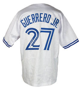 Vladimir Guerrero Jr. Signed White Custom Baseball Jersey Insc JSA ITP - Sports Integrity