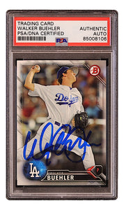 Walker Buehler Signed 2016 Bowman Prospects #BP78 Dodgers Rookie Card PSA/DNA