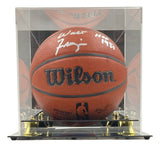 Walt Frazier Knicks Signed NBA Wilson I/O Basketball HOF 1987 BAS ITP w/ Case