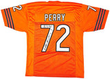 William Perry Chicago Signed Orange Football Jersey The Fridge Inscribed BAS - Sports Integrity