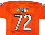 William Perry Chicago Signed Orange Football Jersey The Fridge Inscribed BAS - Sports Integrity