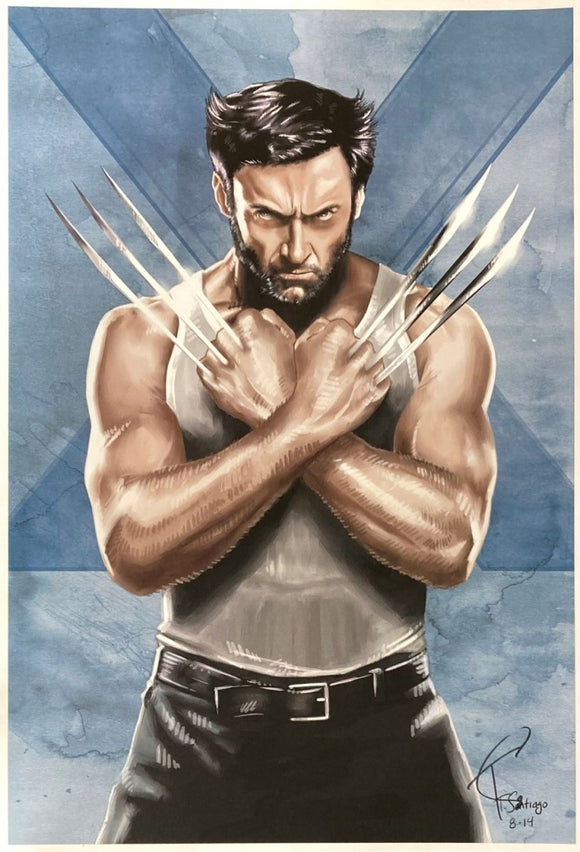 Hugh Jackman 13x19 Wolverine Lithograph Signed by Tony Santiago - Sports Integrity