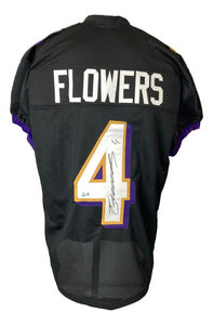 Zay Flowers Baltimore Signed Black Pro - Cut Football Jersey BAS - Sports Integrity