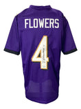 Zay Flowers Baltimore Signed Purple Football Jersey BAS - Sports Integrity