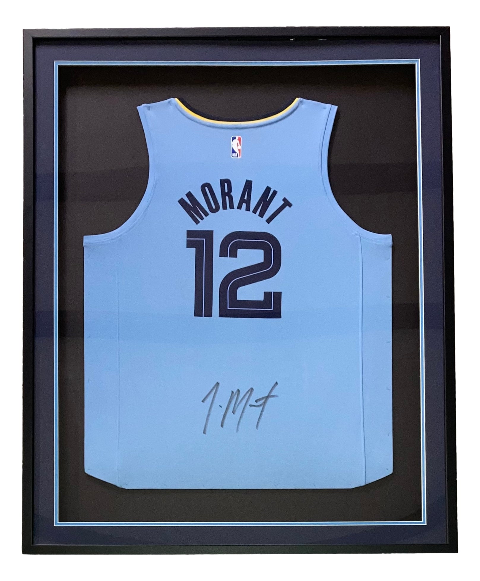 Ja Morant Signed Framed Blue Fanatics Memphis Grizzlies Basketball Jer