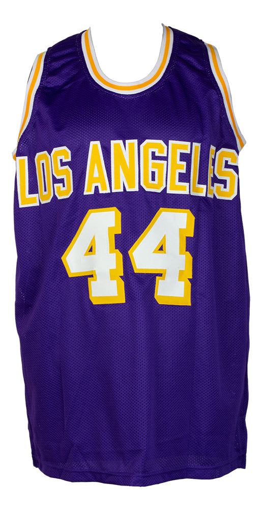 Jerry West Signed Los Angeles Throwback Blue Jersey - CharityStars